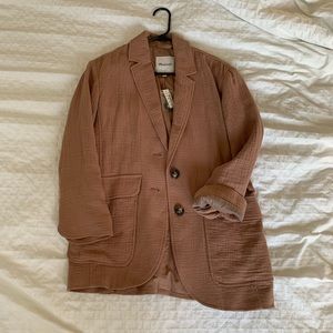 NWT Madewell crinkled linen blazer jacket xs